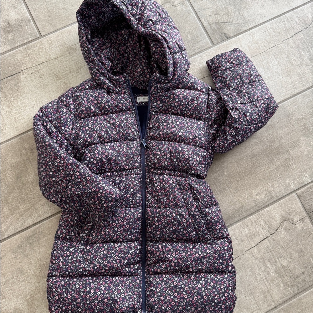 Mango girl’s floral Kids Puffer Jacket size 8